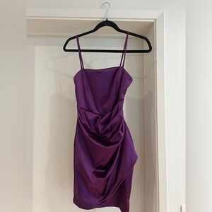 Women’s Dark Purple Satin Mini Dress